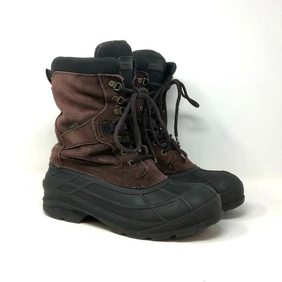 Kamik Nationplus Men’s Size 9 Waterproof Insulated Snow Rain Boots Brown - Picture 1 of 10